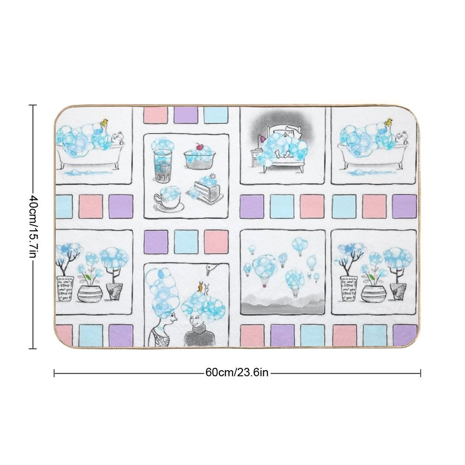 Bubble Bath And Duck  Multi-Purpose Bath Mat