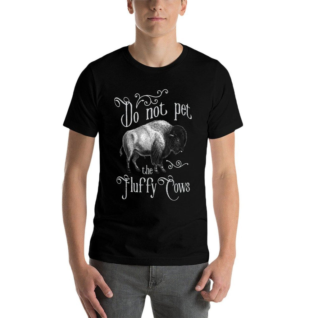 Do Not Pet The Fluffy Cows - Bison Buffalo Lover Wildlife  Rolled Sleeves T-Shirt