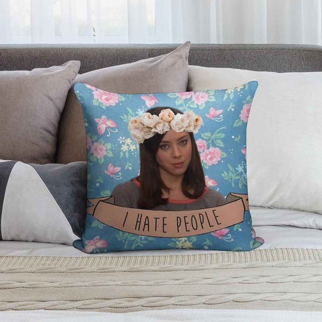 I Hate People - April Ludgate Soft Style Accent Throw Pillow