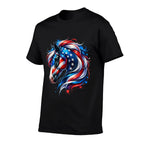 Horse 4th Of July Patriotic Horse Graphic American Women Girls Kids Men  Tagless Design T-Shirt