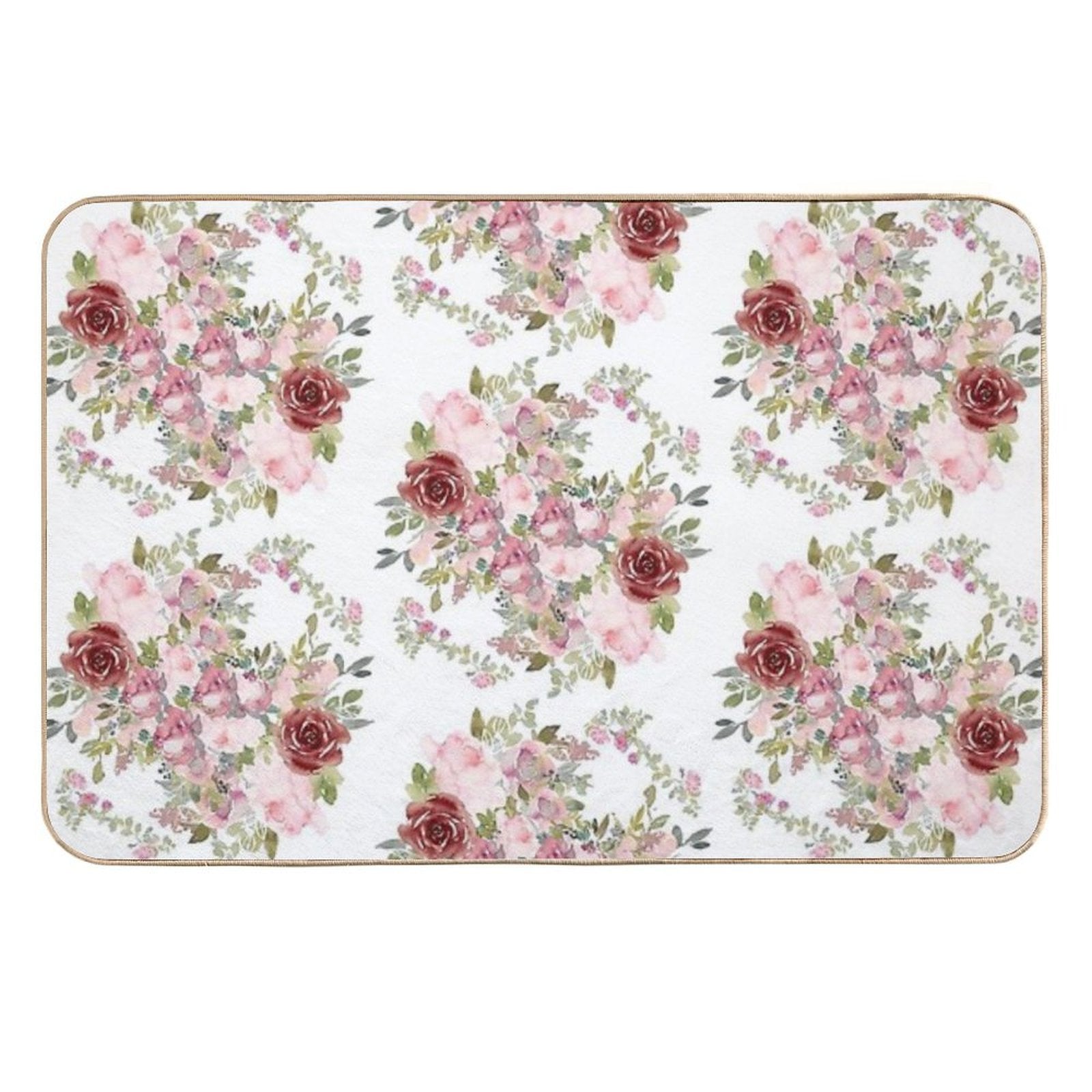 Pair Of Warm Colored  Roses  Repositionable Bath Mat