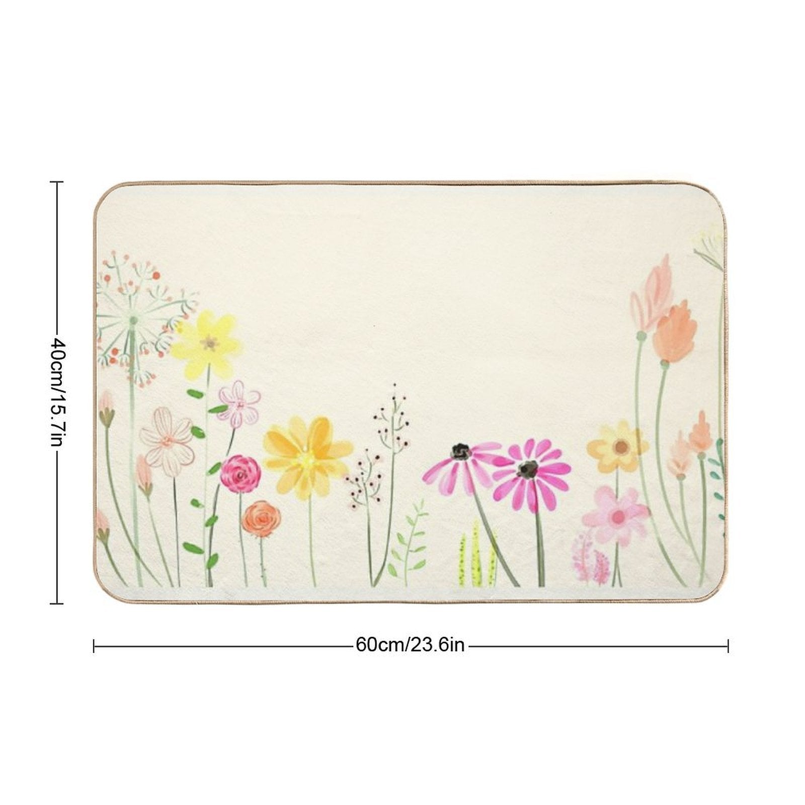 Country Cottage Flowers  Easy To Clean Bath Mat