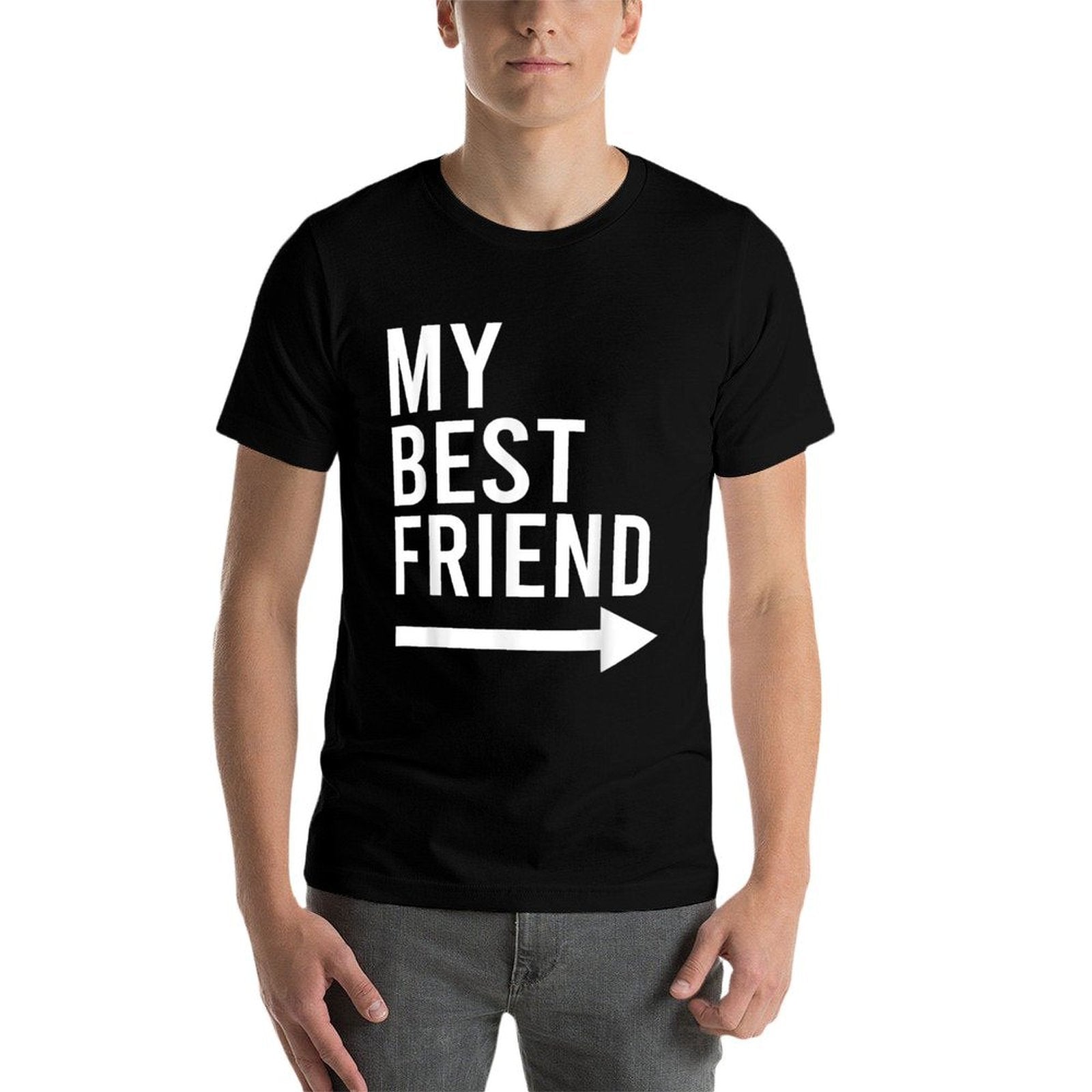Funny My Best Friend With Arrow Pointing Left Bestie Design  Slim-fit Cut T-Shirt