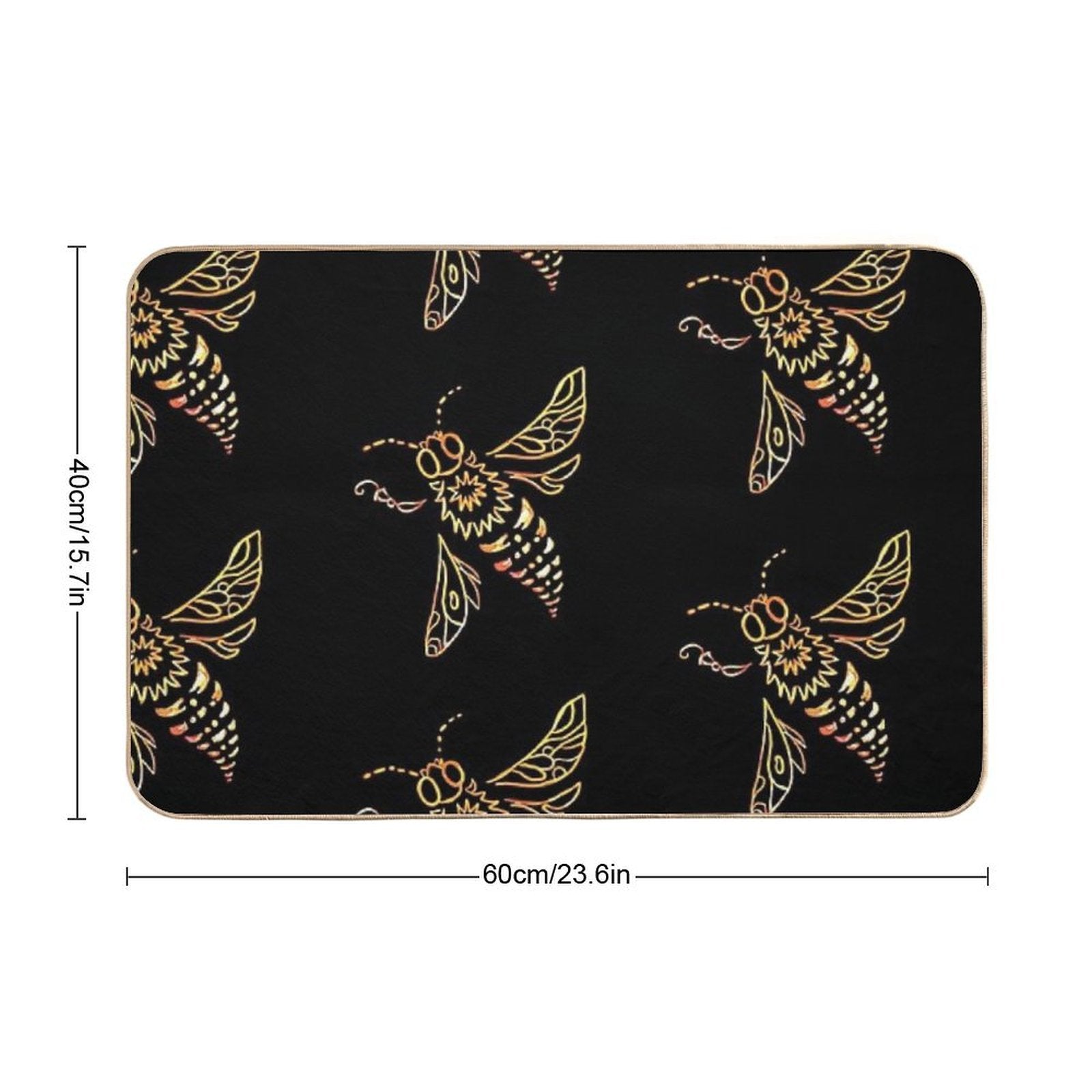 The Golden Bee Flies  Multi-Purpose Bath Mat