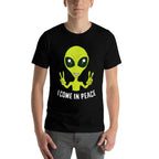 Cute Alien I Come In Peace Space Rave EDM Music Alien  Fade-proof Color T-Shirt