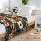 Autumn Patchwork Pattern Premium Throw Blanket