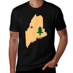 Original Maine State Gift Northern New England Dirigo  Cotton T-Shirt