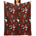 Lemur Pattern Anti-pilling Throw Blanket
