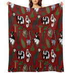 Lemur Pattern Anti-pilling Throw Blanket