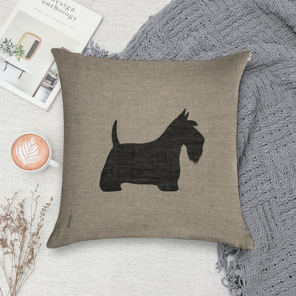 Scottish Terrier Silhouette(s) Black Scottie Dog Soft Multiple Sizes Throw Pillow