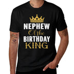 Nephew Of The Birthday King Bday Party Gift For Him  Oversized Silhouette T-Shirt
