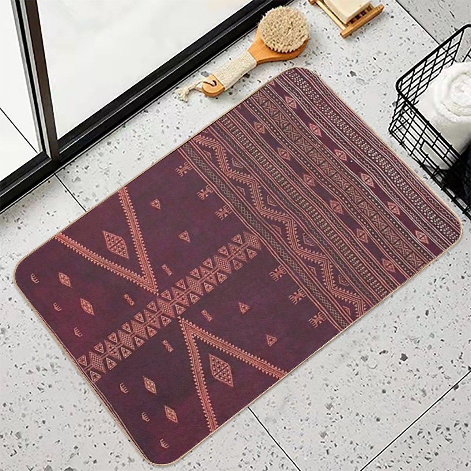 Traditional Moroccan Design  Rapid-Drying Bath Mat