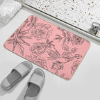 Roses on A Pink Background  Pet-Safe Bath Mat