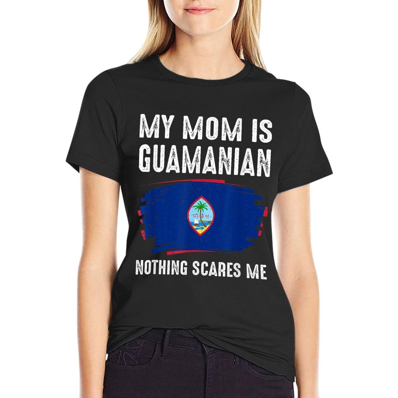 My Mom Is Guamanian Guam Pride Heritage Roots  Oversized Silhouette T-Shirt