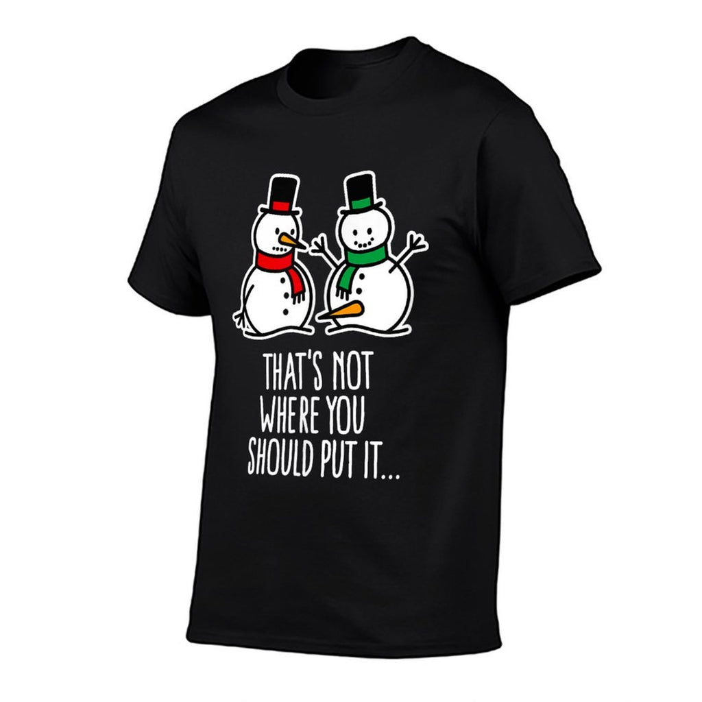 Naughty Christmas Saying Dirty Snowman Cartoon Ugly Xmas  Breathable T-Shirt