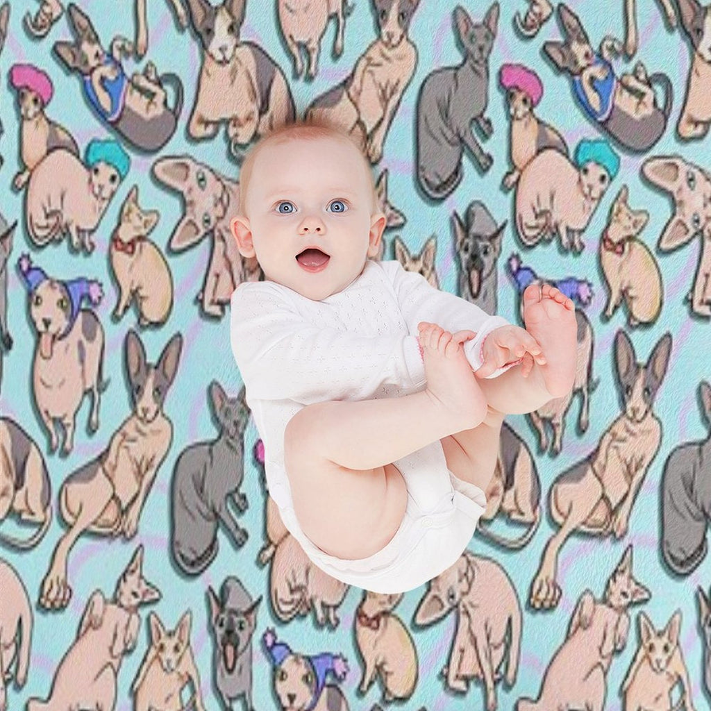 Sphynx Cat Pattern Durable Throw Blanket