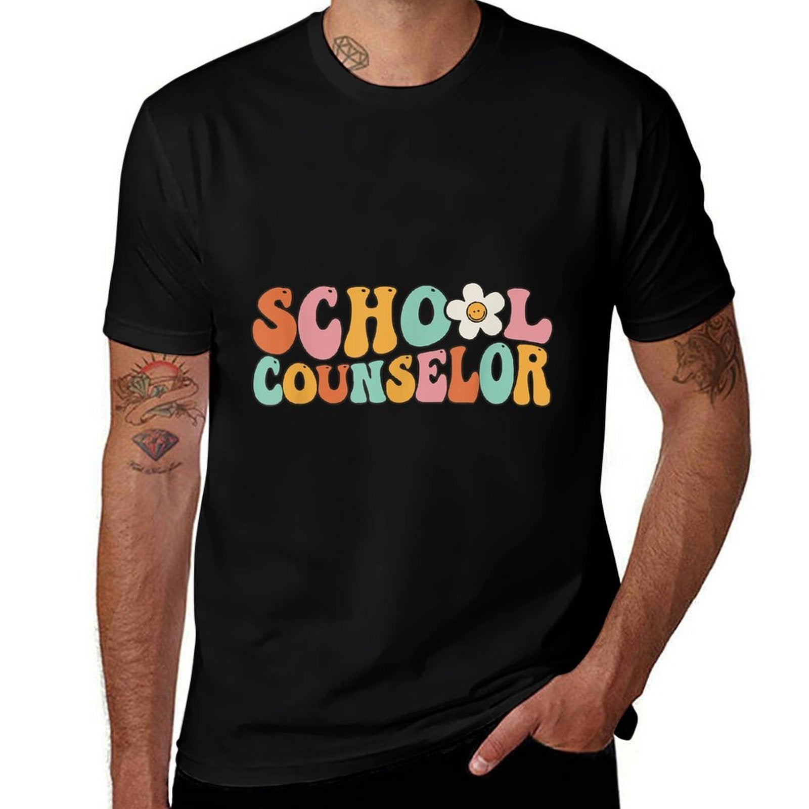 Counseling Office School Guidance Groovy Back To School  Relaxed-fit T-Shirt