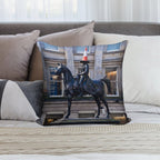 Duke of Wellington And Obligatory Cone in Glasgow Soft Gift Ready Throw Pillow