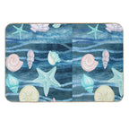 Happy Dancing Sea Shells And Sea Stars On The Waves Watercolor II  Versatile Bath Mat
