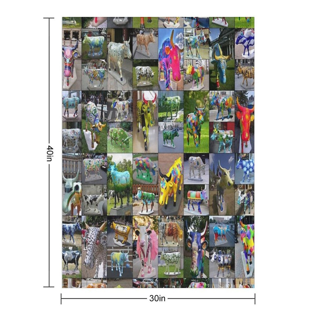 Cow Parade Machine-washable Throw Blanket