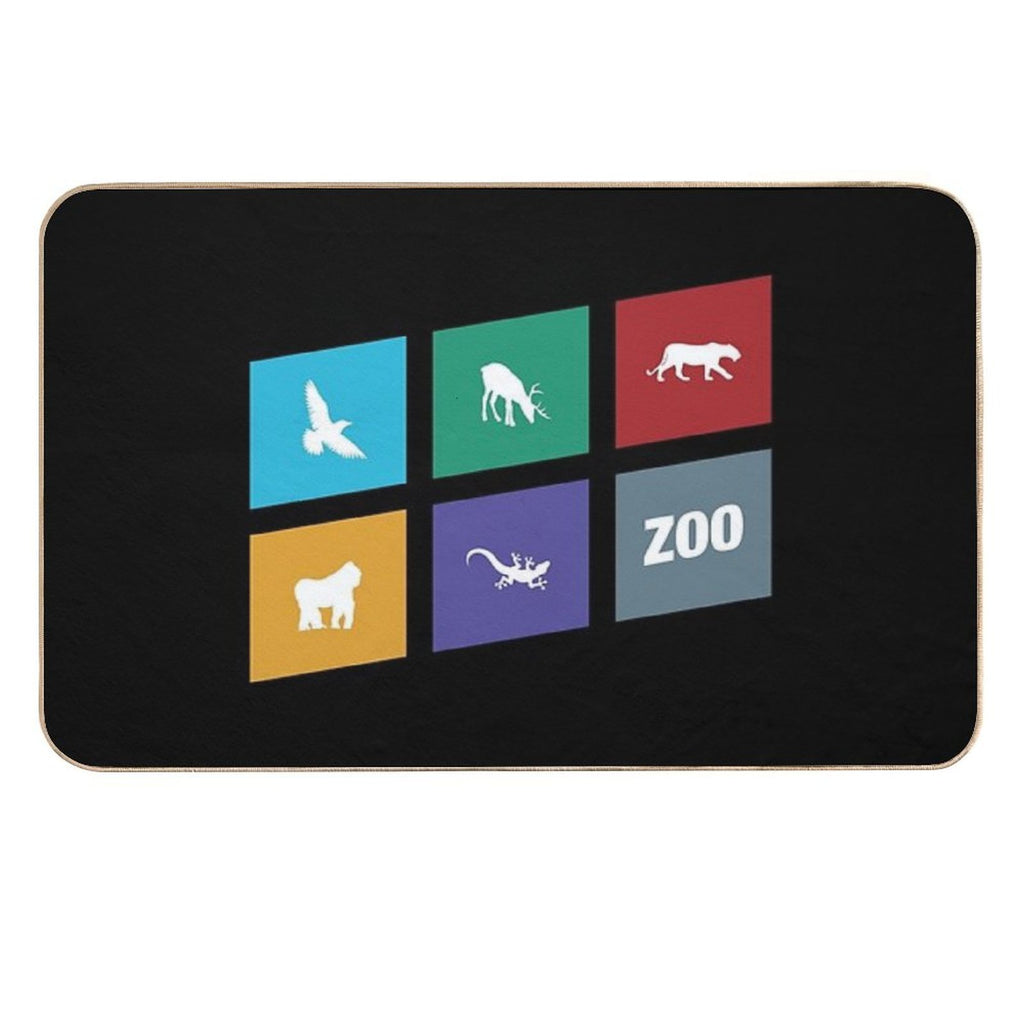 Minimalist Animals Board Game  Non-Slip Bath Mat
