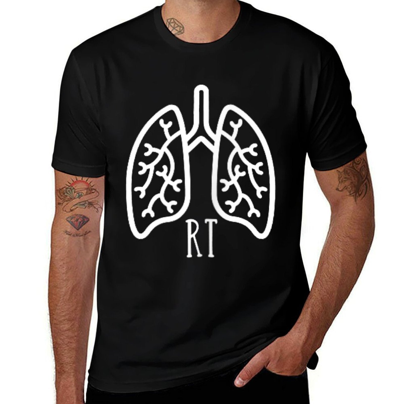 RT Respiratory Therapy Pulmonologist Respiratory Therapist  Ribbed Collar T-Shirt