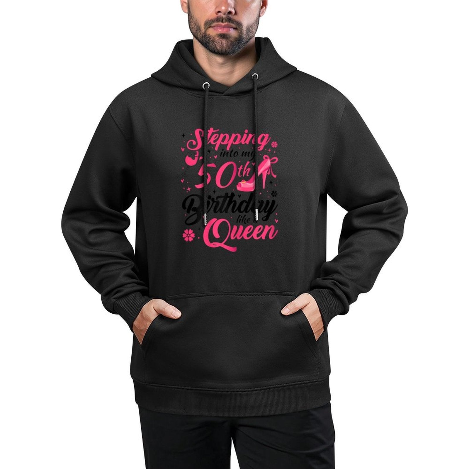 Womens 50 Year Old Girl Born 1973 50th Birthday Queen Adjustable Hood Hoodie