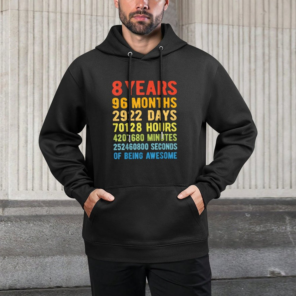 8th Birthday Gift 8 Years Old Being Awesome Shape Retention Hoodie