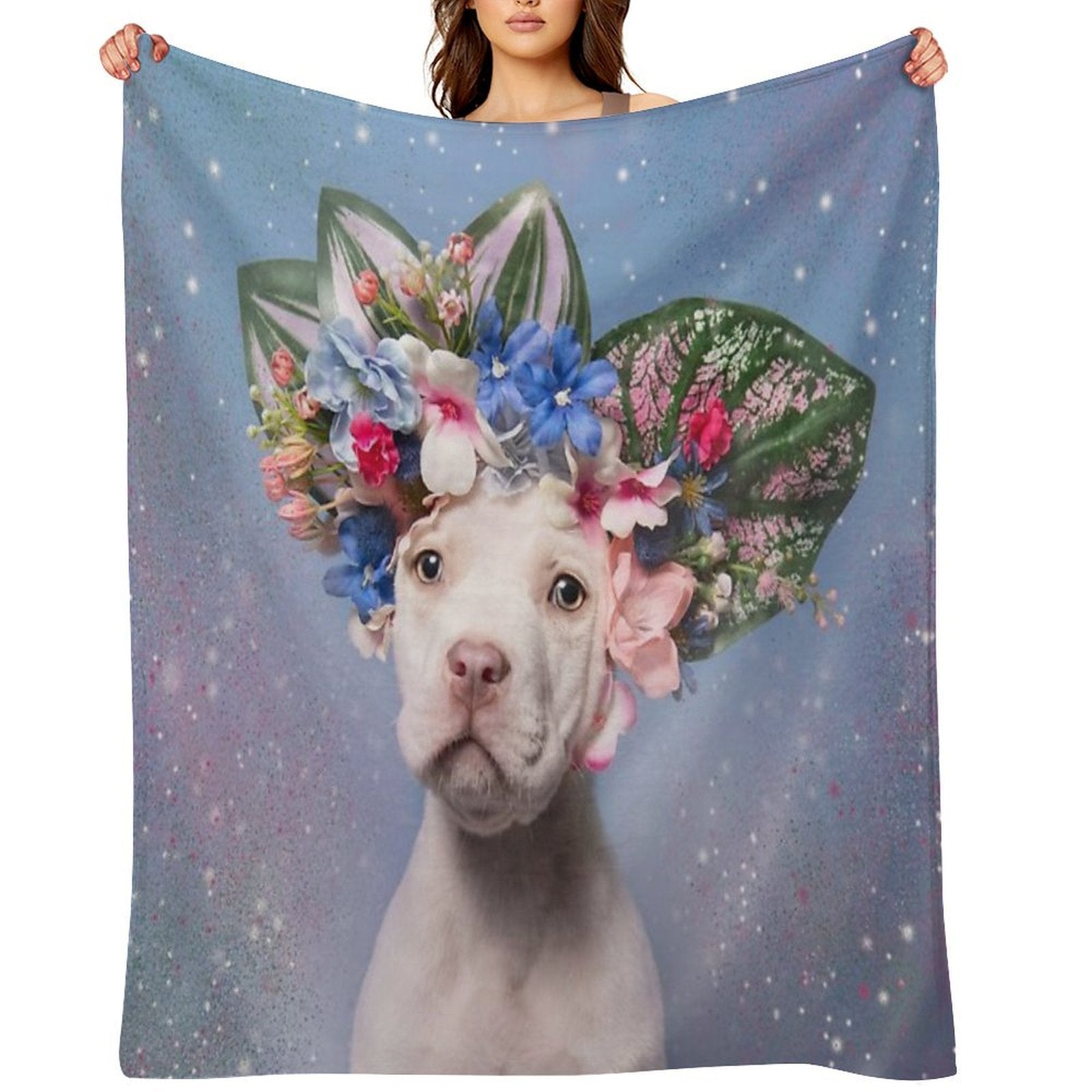 Pit Bull Flower Power, Apollo Durable Throw Blanket