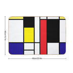 Mondrian Art, Minimalist, Red White Blue Yellow Black  Eco-Friendly Bath Mat