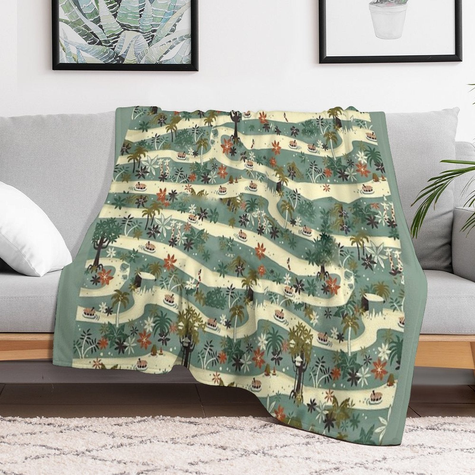 Jungle Cruise Print Sustainable Throw Blanket