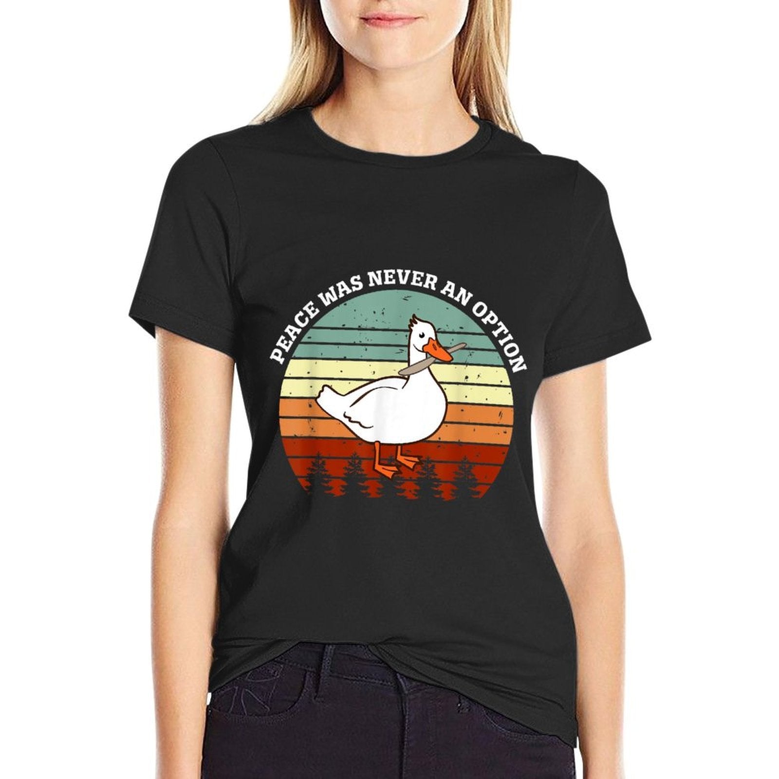 Peace Was Never An Option Goose Meme  Slim-fit Cut T-Shirt