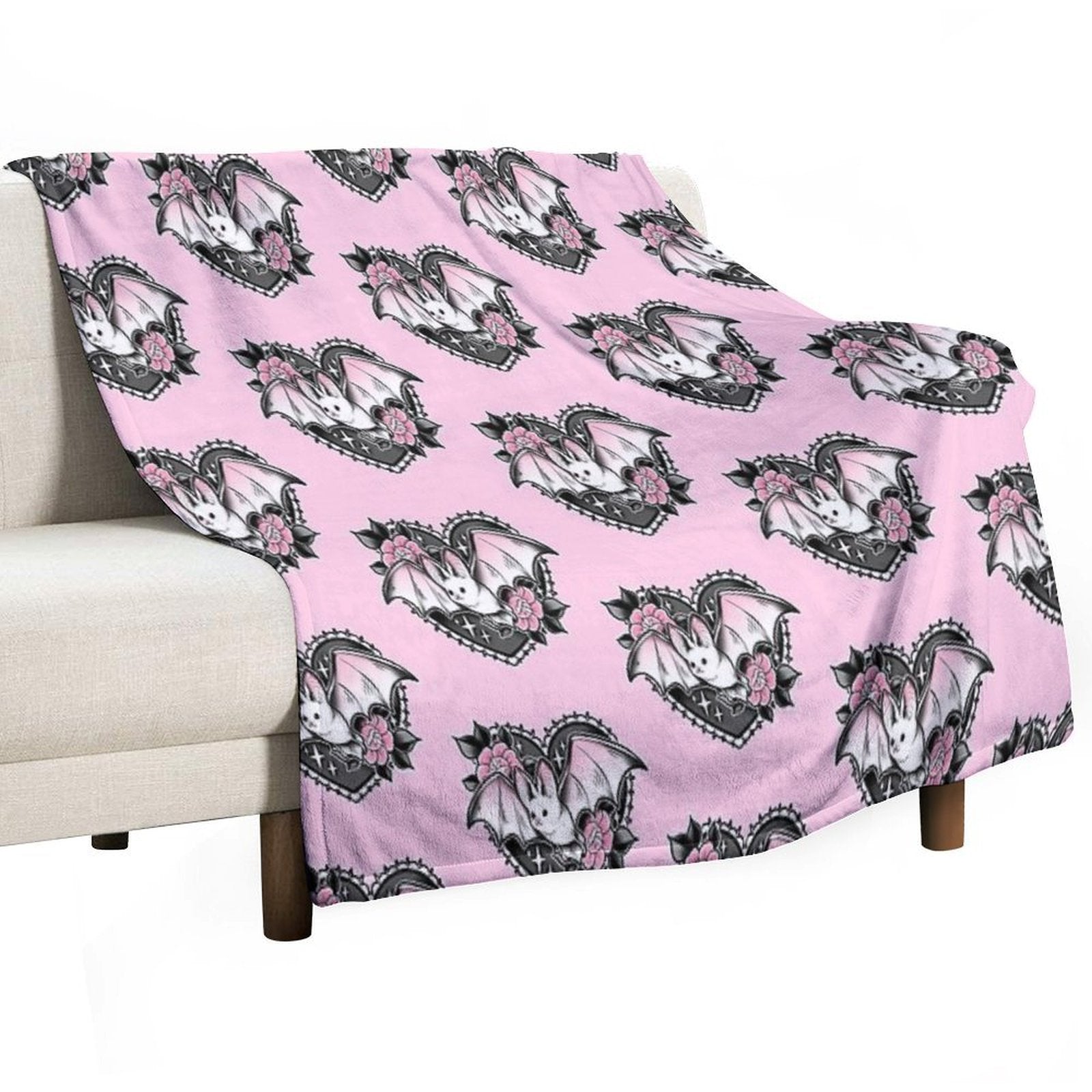 Little Bat Wrinkle-free Throw Blanket