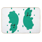 Cute Green Rabbit Rain  Stain-Proof Bath Mat