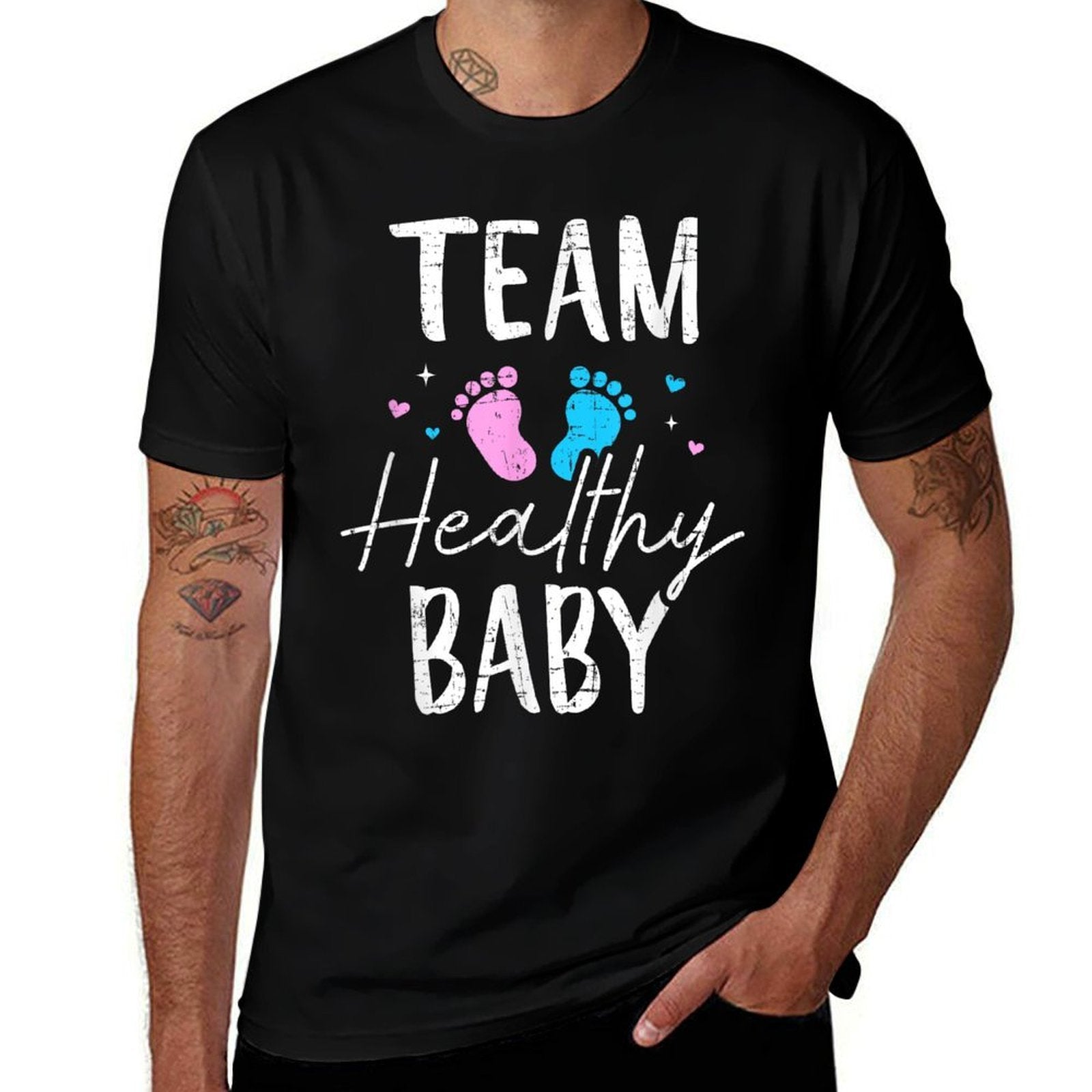 Funny Gender Reveal Team Healthy Baby Party Supplies  Graphic-printed T-Shirt