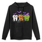 Teeth Ghost Pumpkin Witch Cute Dental Halloween Dentist Adjustable Hood Hoodie
