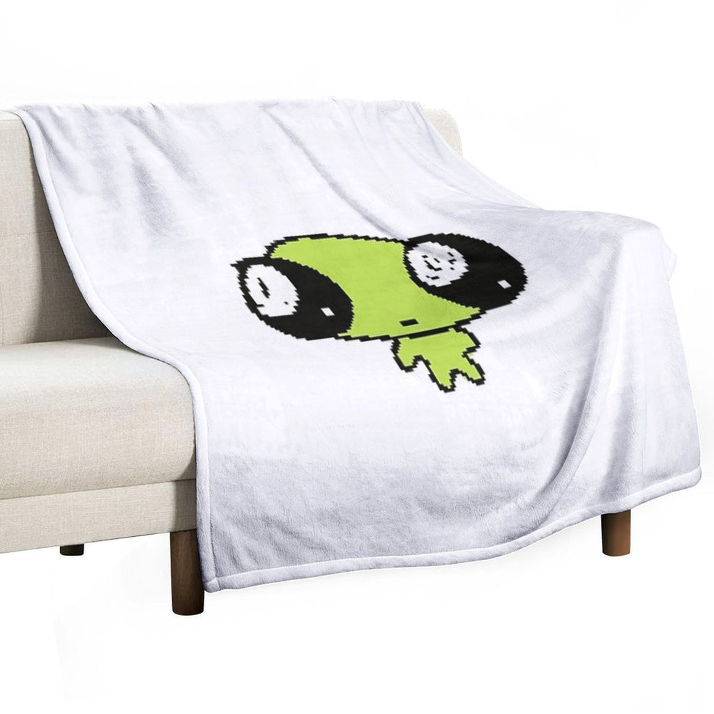 Cute Pixel Art Alien Premium Throw Blanket
