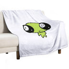 Cute Pixel Art Alien Premium Throw Blanket
