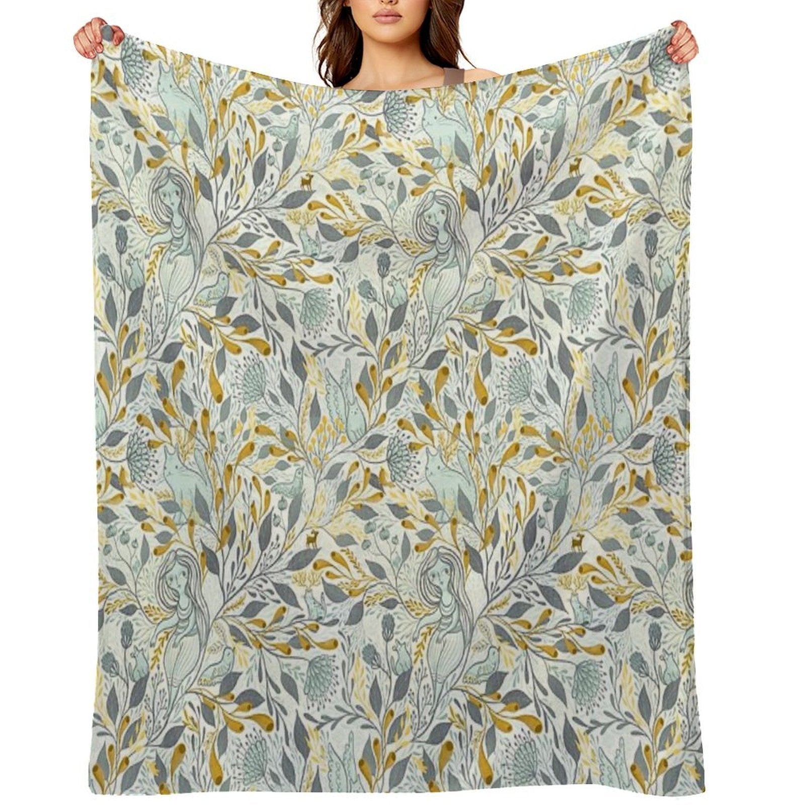 Whimsical Doodle August 2021 Sustainable Throw Blanket