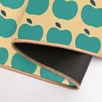 Green Apples  Edible Garden  Abstract Fruit Pattern  Easy Maintenance Bath Mat