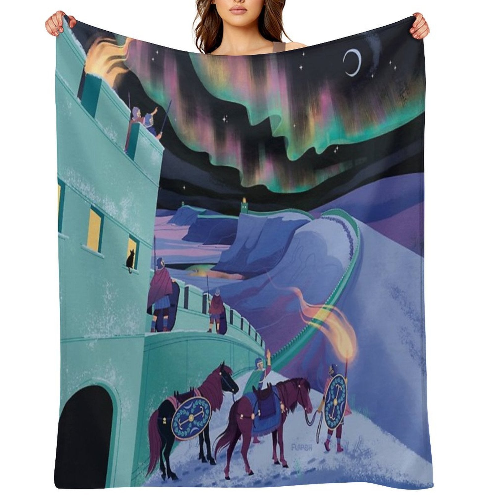 Lights Over Hadrians Wall Shrink-resistant Throw Blanket
