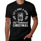 Good Old Fashioned Christmas Funny Whiskey Bourbon Cocktail  Vintage-inspired T-Shirt