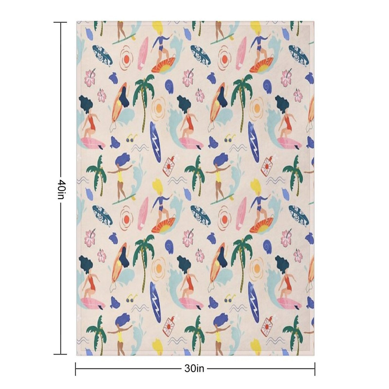 Surfing Girl Travel-friendly Throw Blanket