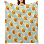 Deviled Egg Pattern - Blue Travel-friendly Throw Blanket