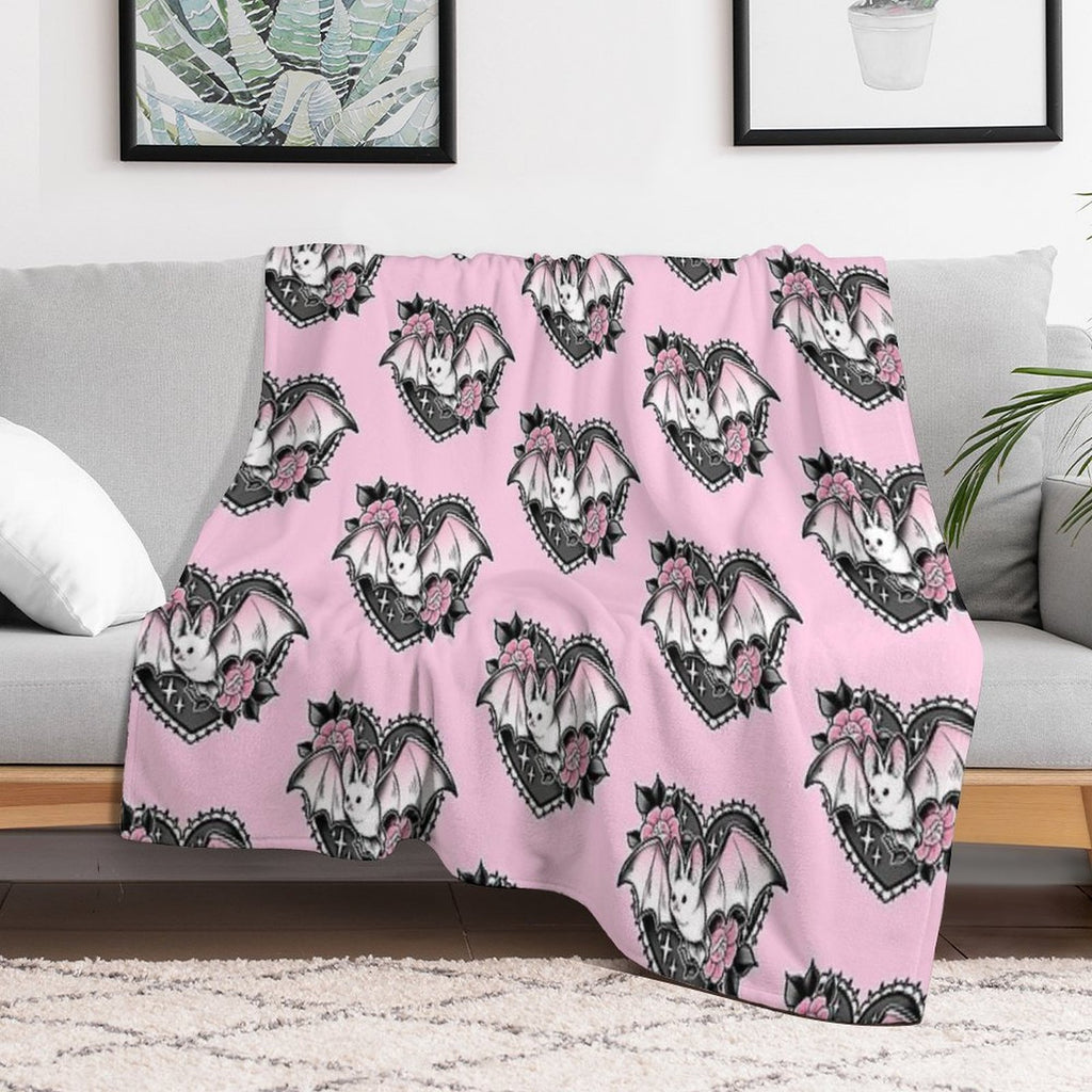 Little Bat Wrinkle-free Throw Blanket