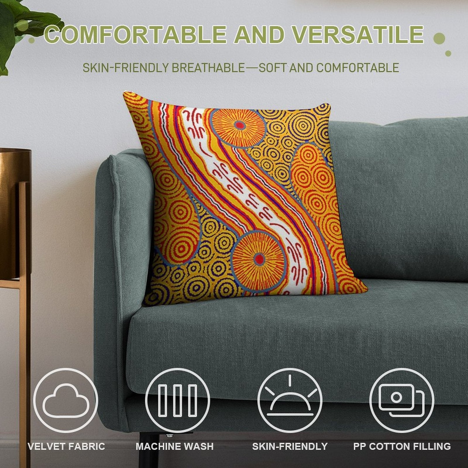 Australian Aboriginal Art Soft Home Decor Throw Pillow