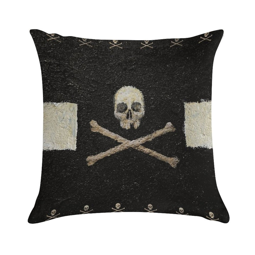 Pirate Skulls - Black Soft Skin-Friendly Throw Pillow