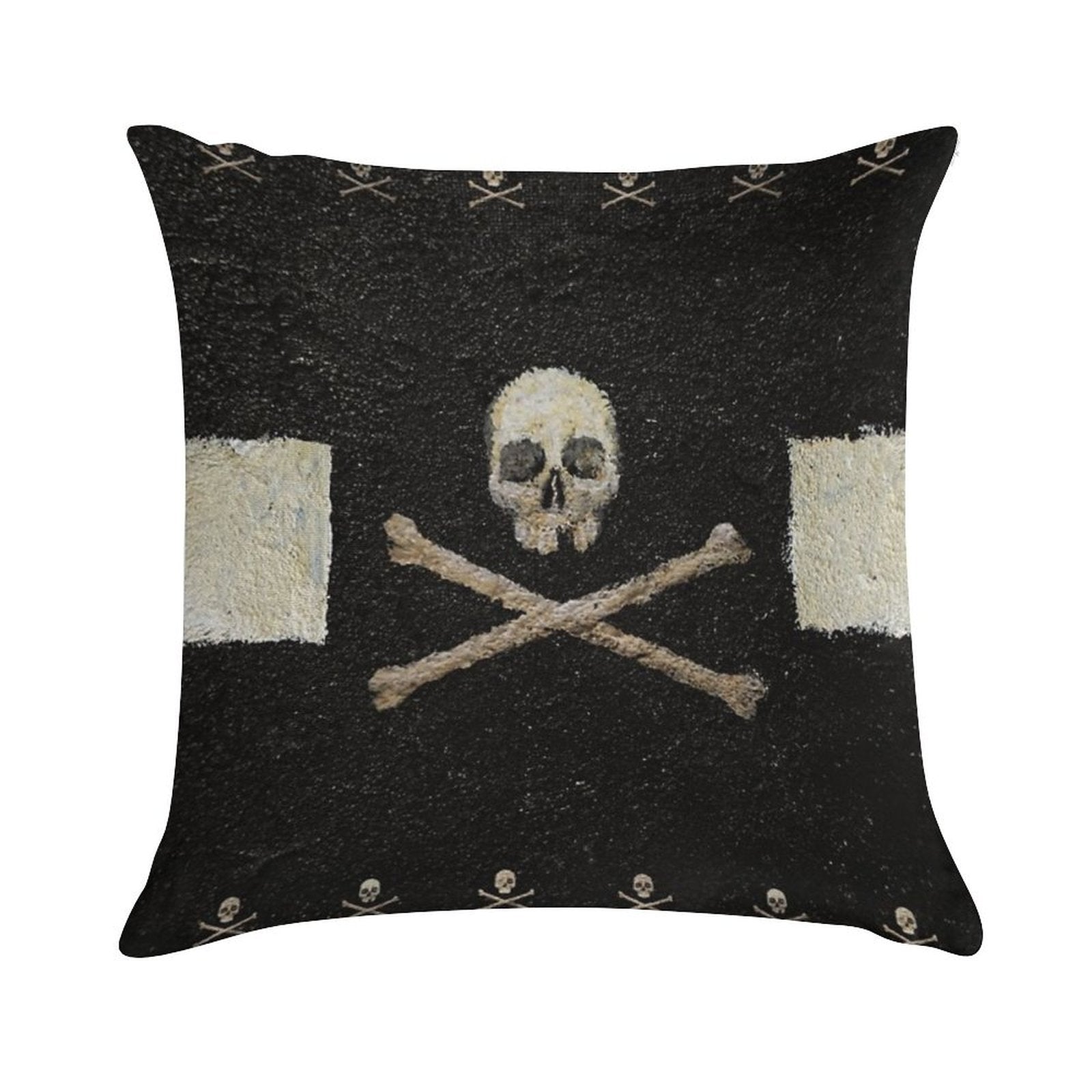 Pirate Skulls - Black Soft Skin-Friendly Throw Pillow