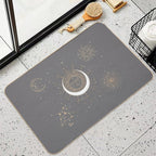 Sun Moon Stars  Fade-Resistant Bath Mat