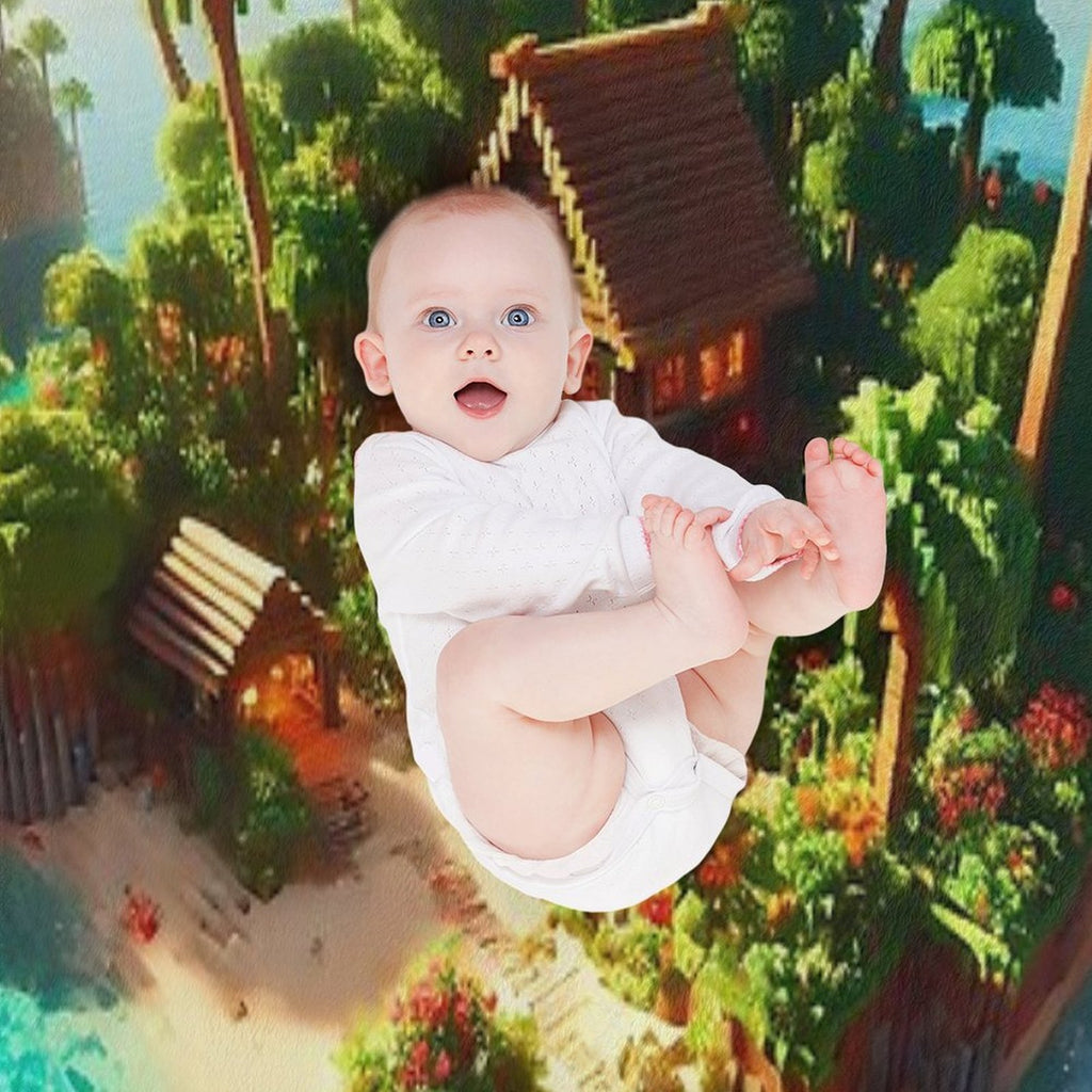 Minecraft Paradise Wrinkle-free Throw Blanket